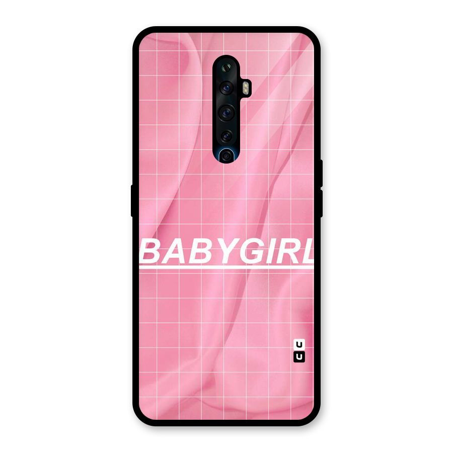 Baby Girl Check Glass Back Case for Oppo Reno2 F
