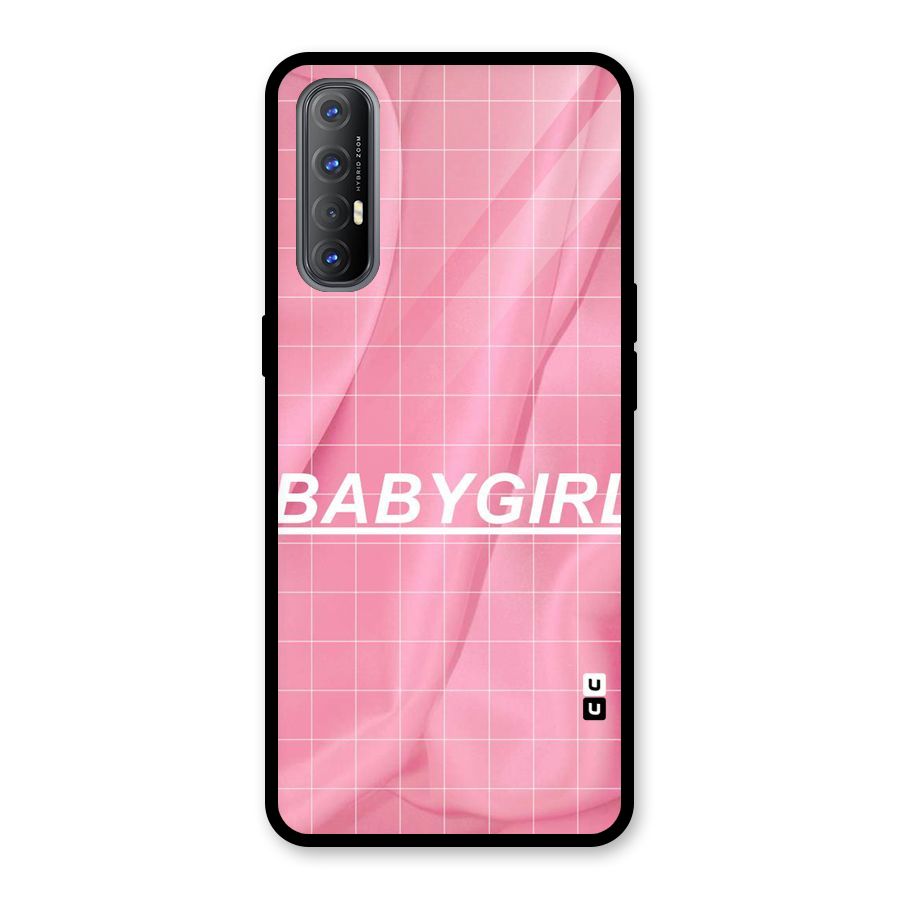 Baby Girl Check Glass Back Case for Oppo Reno3 Pro