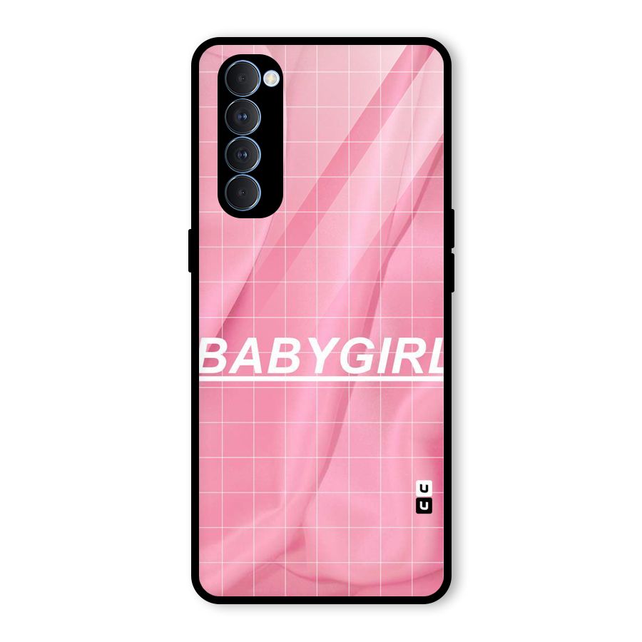 Baby Girl Check Glass Back Case for Oppo Reno4 Pro