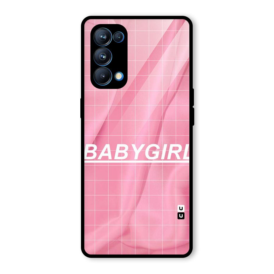 Baby Girl Check Glass Back Case for Oppo Reno5 Pro 5G