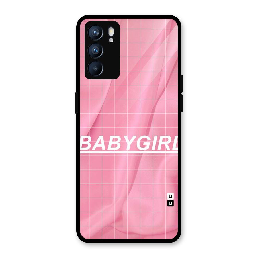 Baby Girl Check Glass Back Case for Oppo Reno6 5G