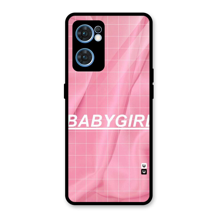 Baby Girl Check Glass Back Case for Oppo Reno7 5G