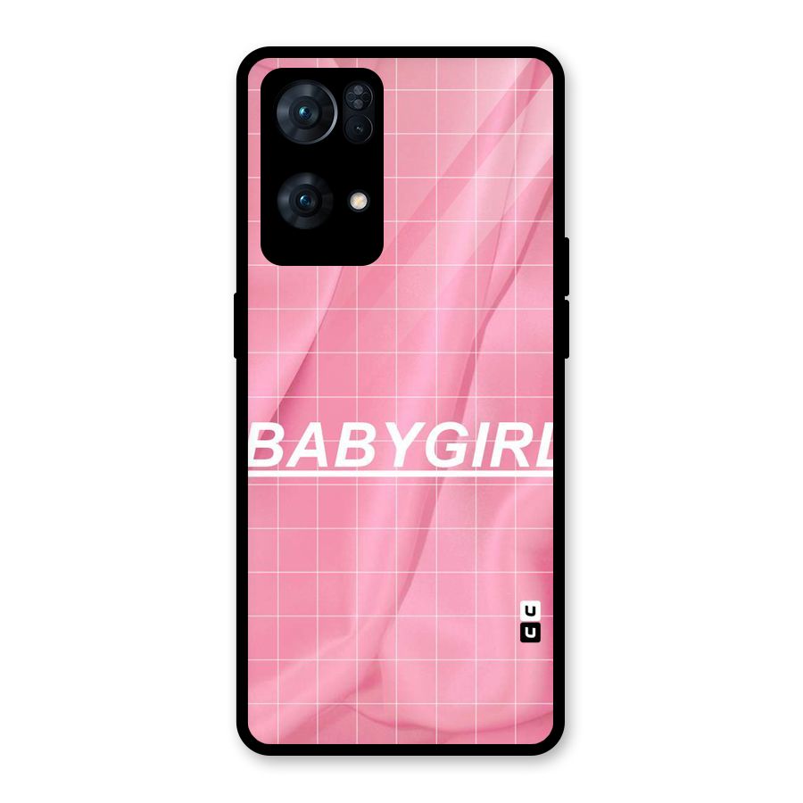 Baby Girl Check Glass Back Case for Oppo Reno7 Pro 5G