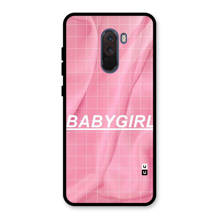 Baby Girl Check Glass Back Case for Poco F1