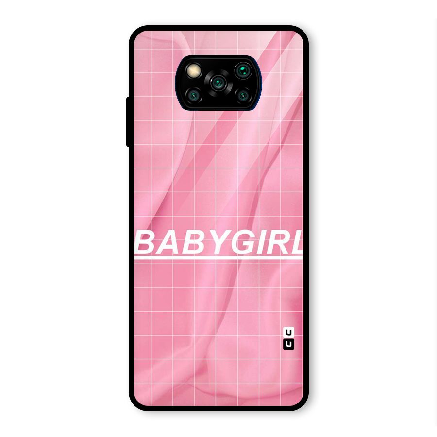 Baby Girl Check Glass Back Case for Poco X3 Pro