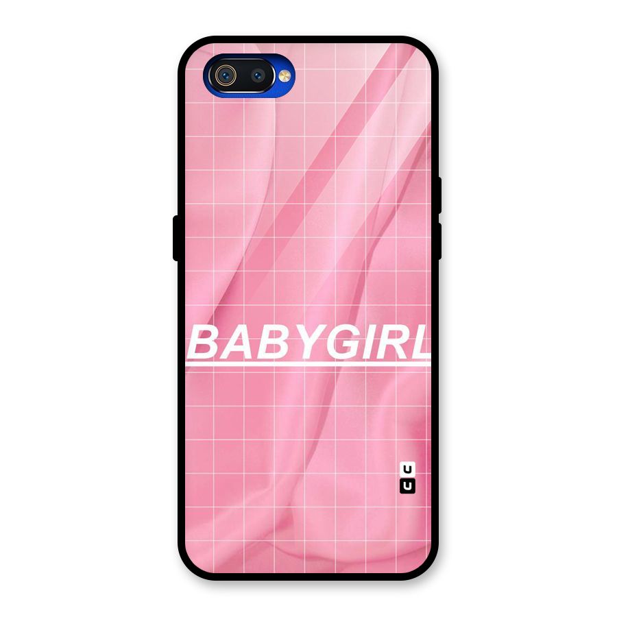 Baby Girl Check Glass Back Case for Realme C2