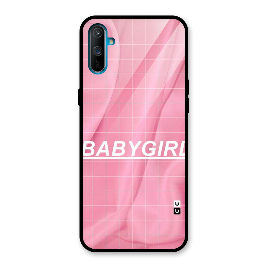 Baby Girl Check Glass Back Case for Realme C3