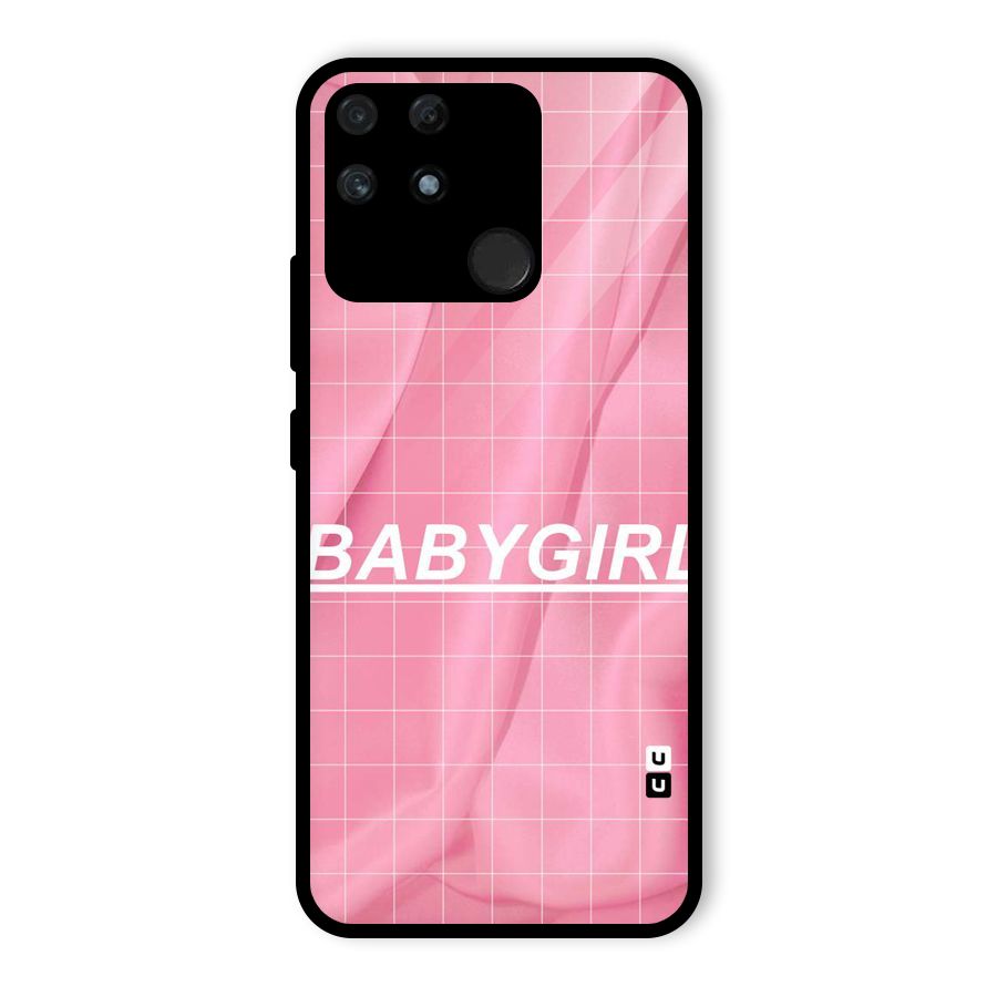 Baby Girl Check Glass Back Case for Realme Narzo 50A