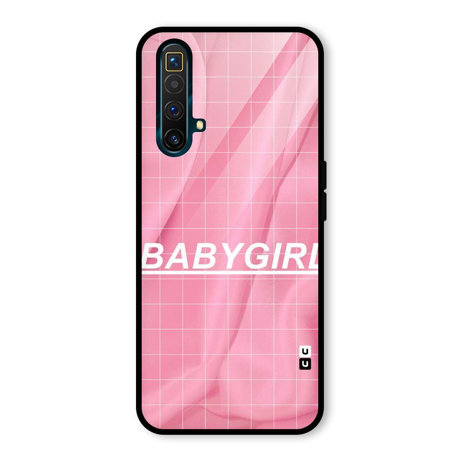 Baby Girl Check Glass Back Case for Realme X3 SuperZoom