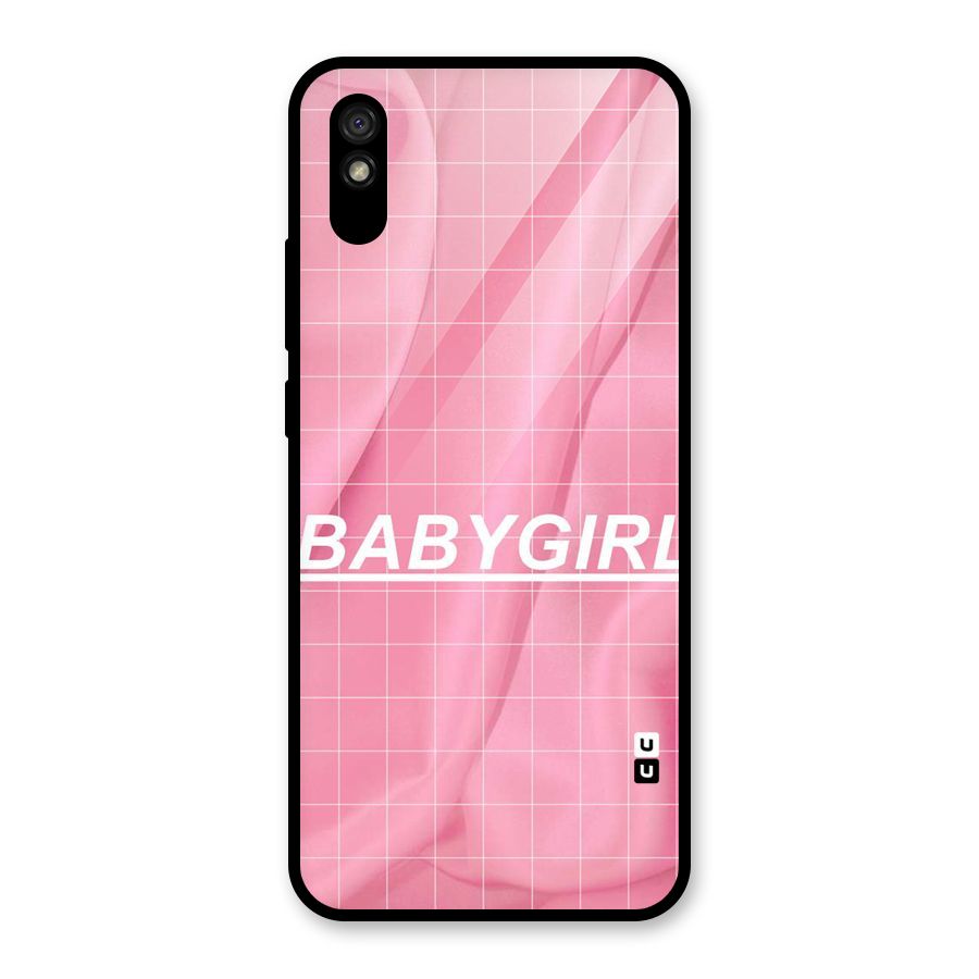 Baby Girl Check Glass Back Case for Redmi 9i