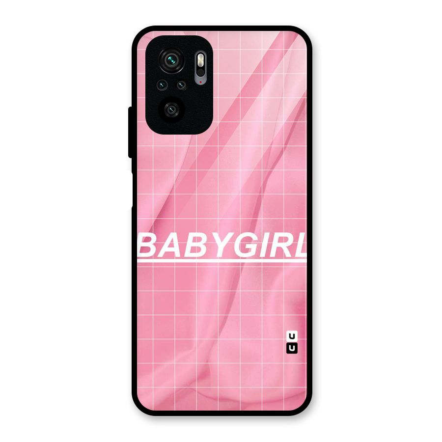 Baby Girl Check Glass Back Case for Redmi Note 10S