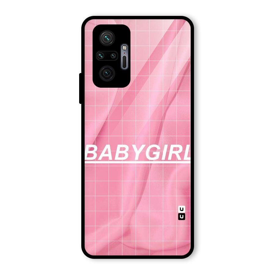 Baby Girl Check Glass Back Case for Redmi Note 10 Pro