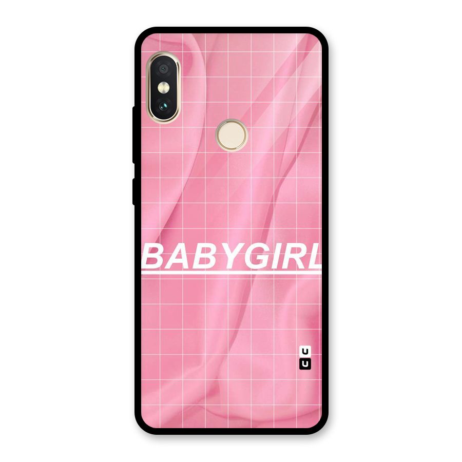 Baby Girl Check Glass Back Case for Redmi Note 5 Pro