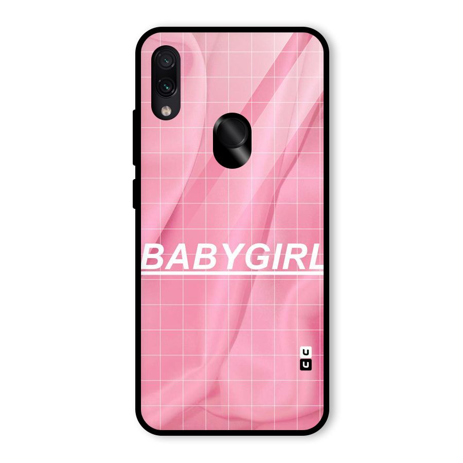Baby Girl Check Glass Back Case for Redmi Note 7 Pro