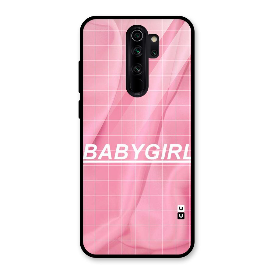 Baby Girl Check Glass Back Case for Redmi Note 8 Pro