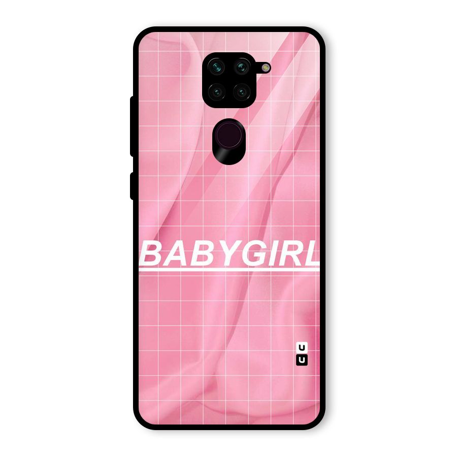 Baby Girl Check Glass Back Case for Redmi Note 9