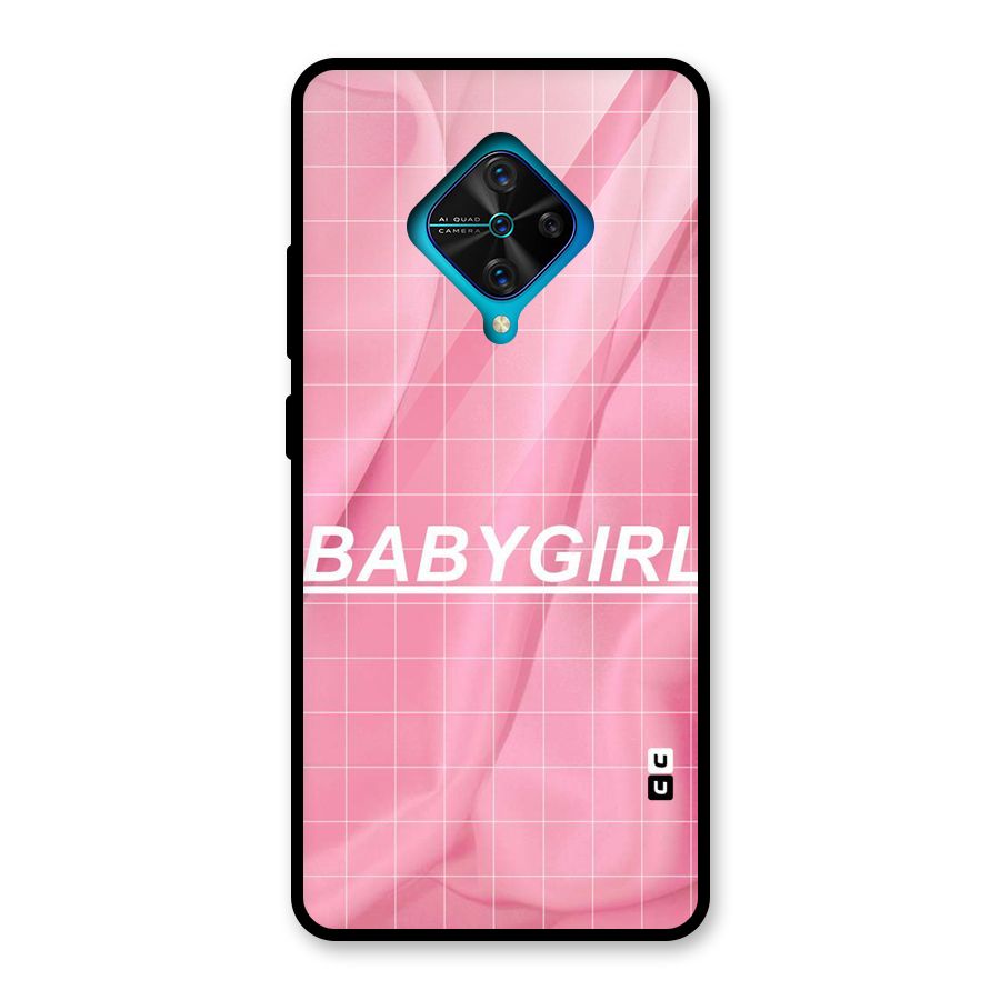 Baby Girl Check Glass Back Case for Vivo S1 Pro