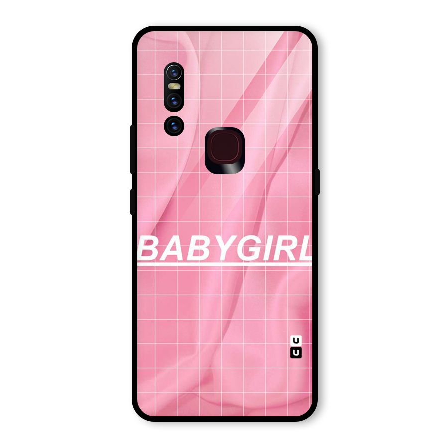 Baby Girl Check Glass Back Case for Vivo V15