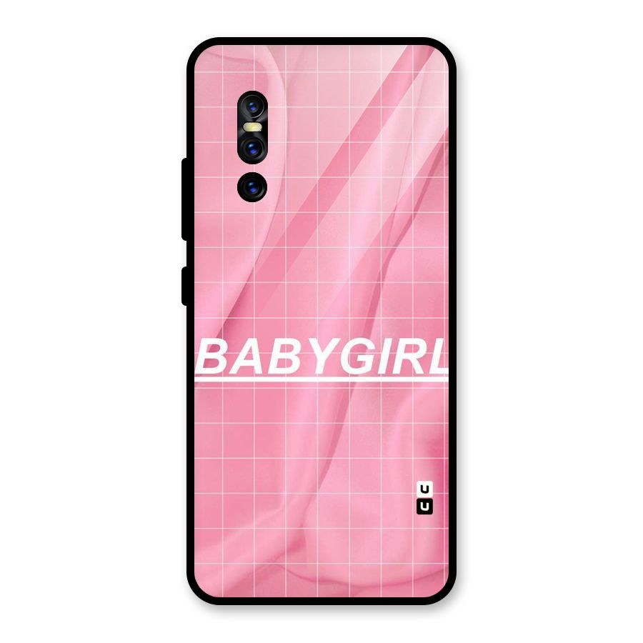Baby Girl Check Glass Back Case for Vivo V15 Pro