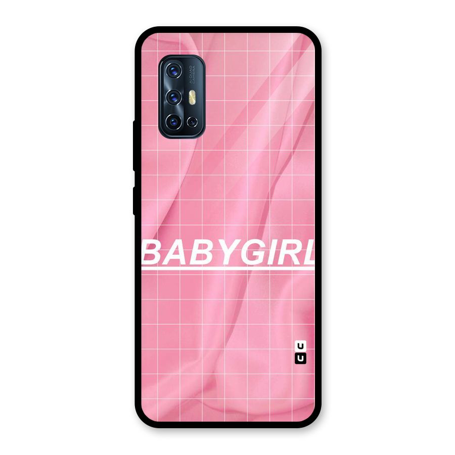 Baby Girl Check Glass Back Case for Vivo V17