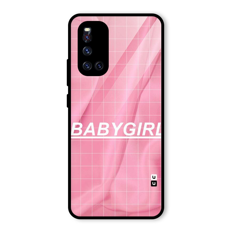 Baby Girl Check Glass Back Case for Vivo V19
