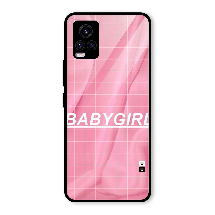 Baby Girl Check Glass Back Case for Vivo V20