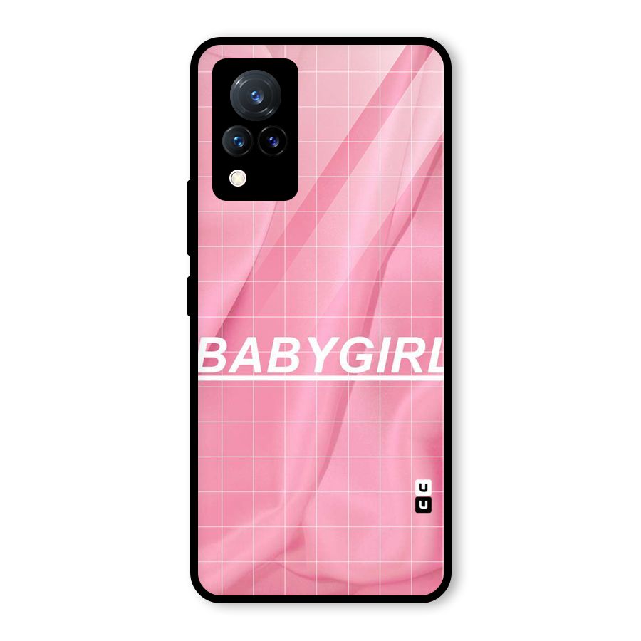 Baby Girl Check Glass Back Case for Vivo V21 5G