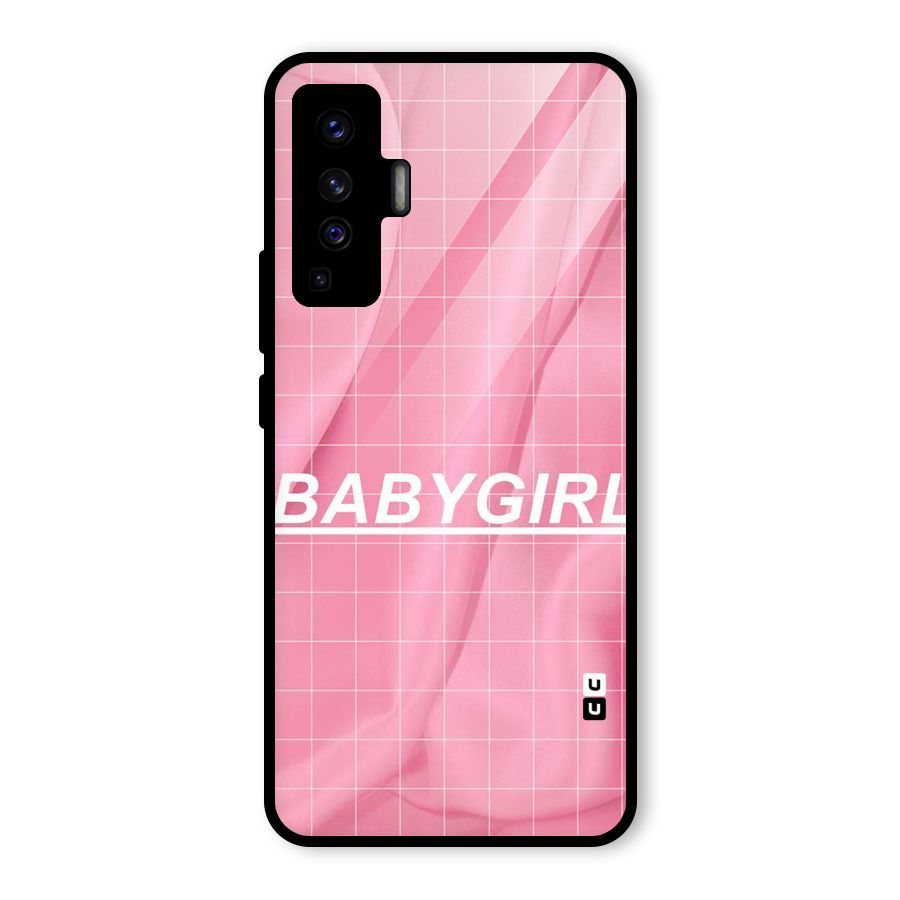 Baby Girl Check Glass Back Case for Vivo X50