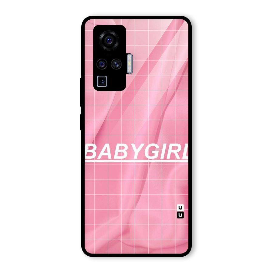 Baby Girl Check Glass Back Case for Vivo X50 Pro