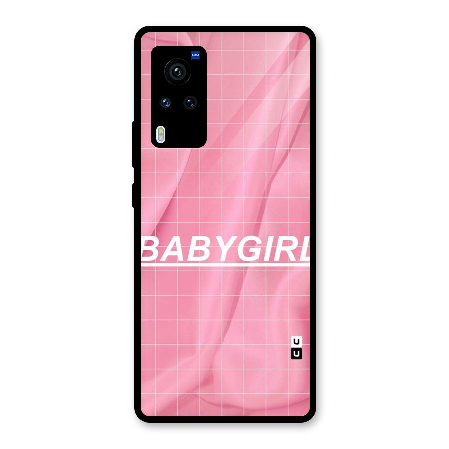 Baby Girl Check Glass Back Case for Vivo X60 Pro