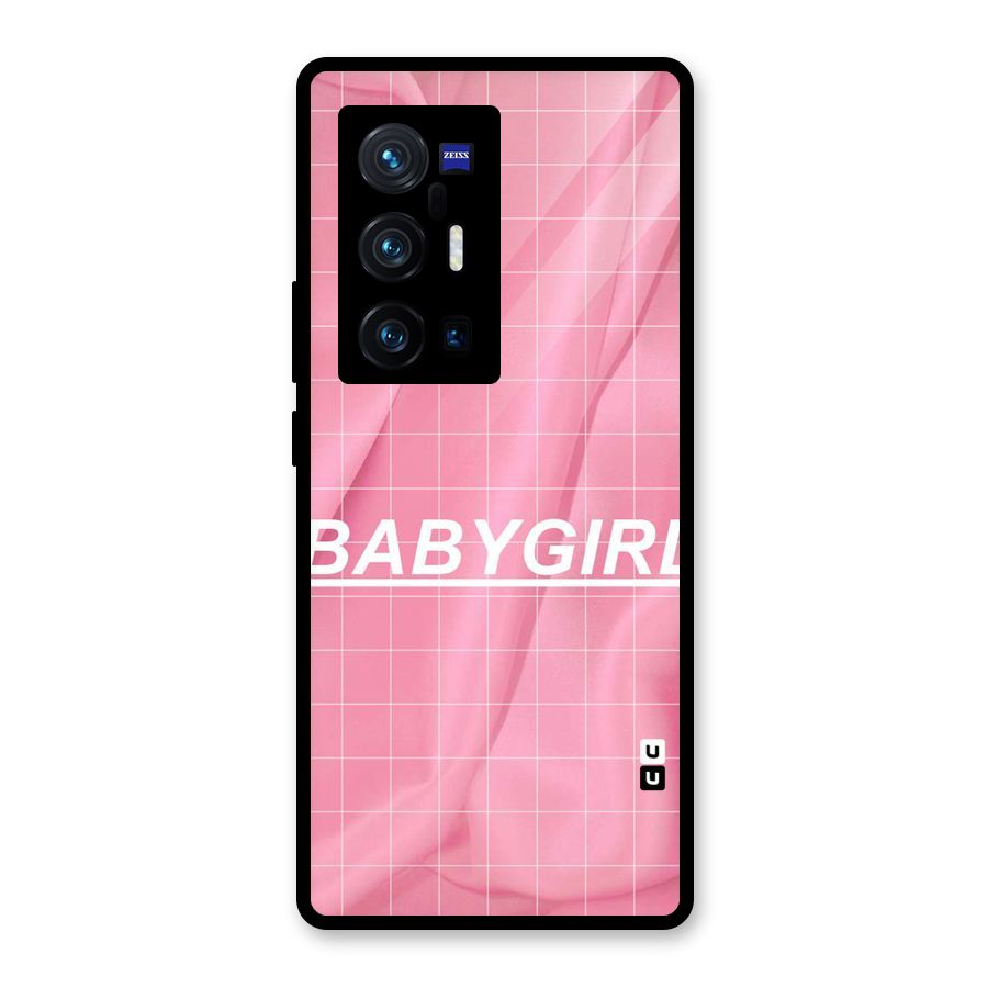 Baby Girl Check Glass Back Case for Vivo X70 Pro Plus