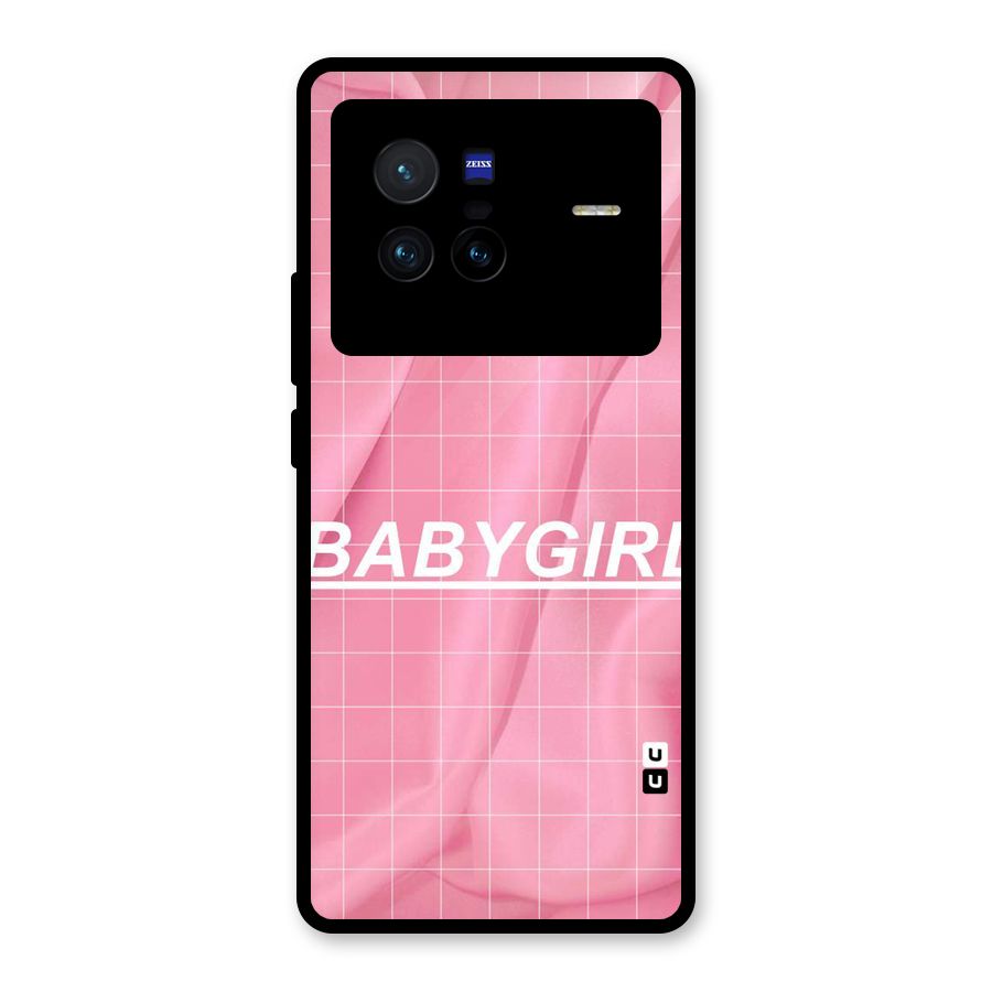 Baby Girl Check Glass Back Case for Vivo X80