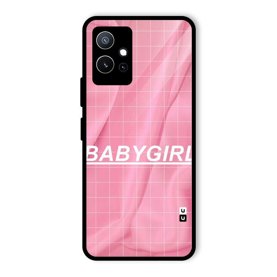 Baby Girl Check Glass Back Case for Vivo Y75 5G