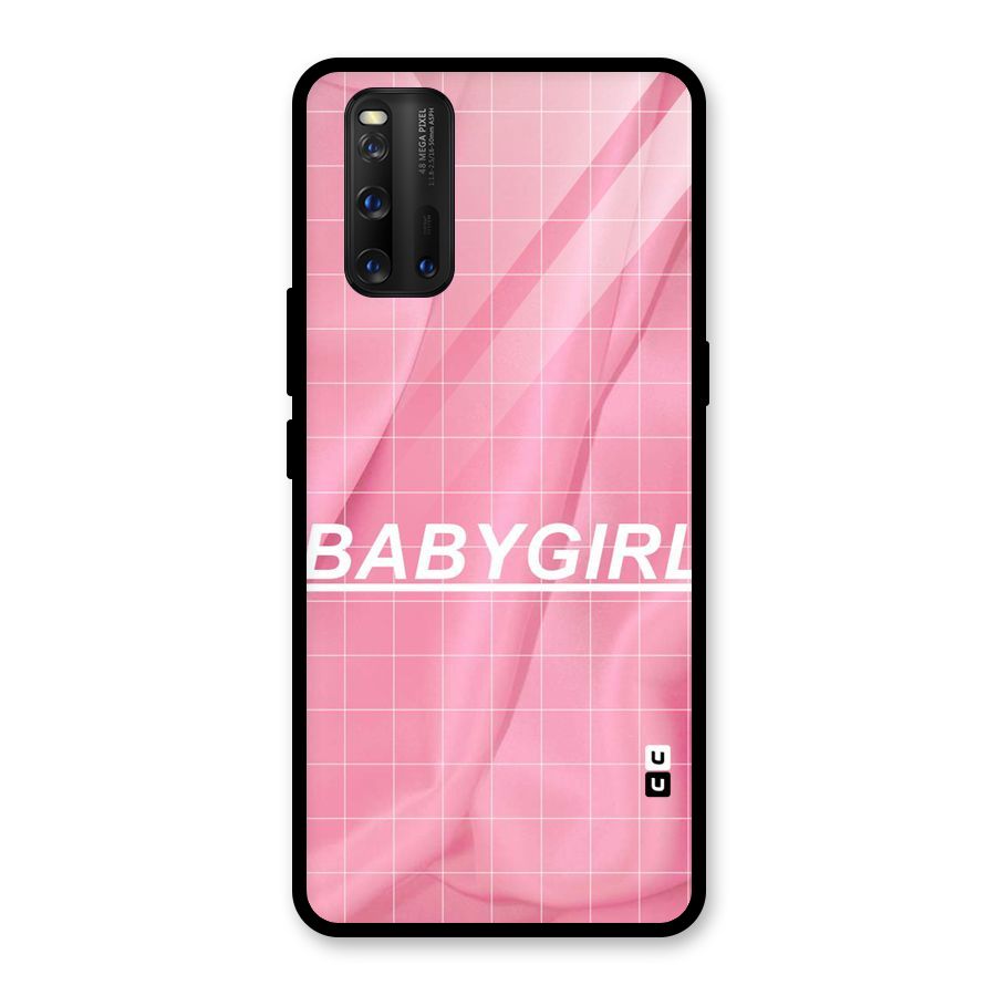 Baby Girl Check Glass Back Case for Vivo iQOO 3