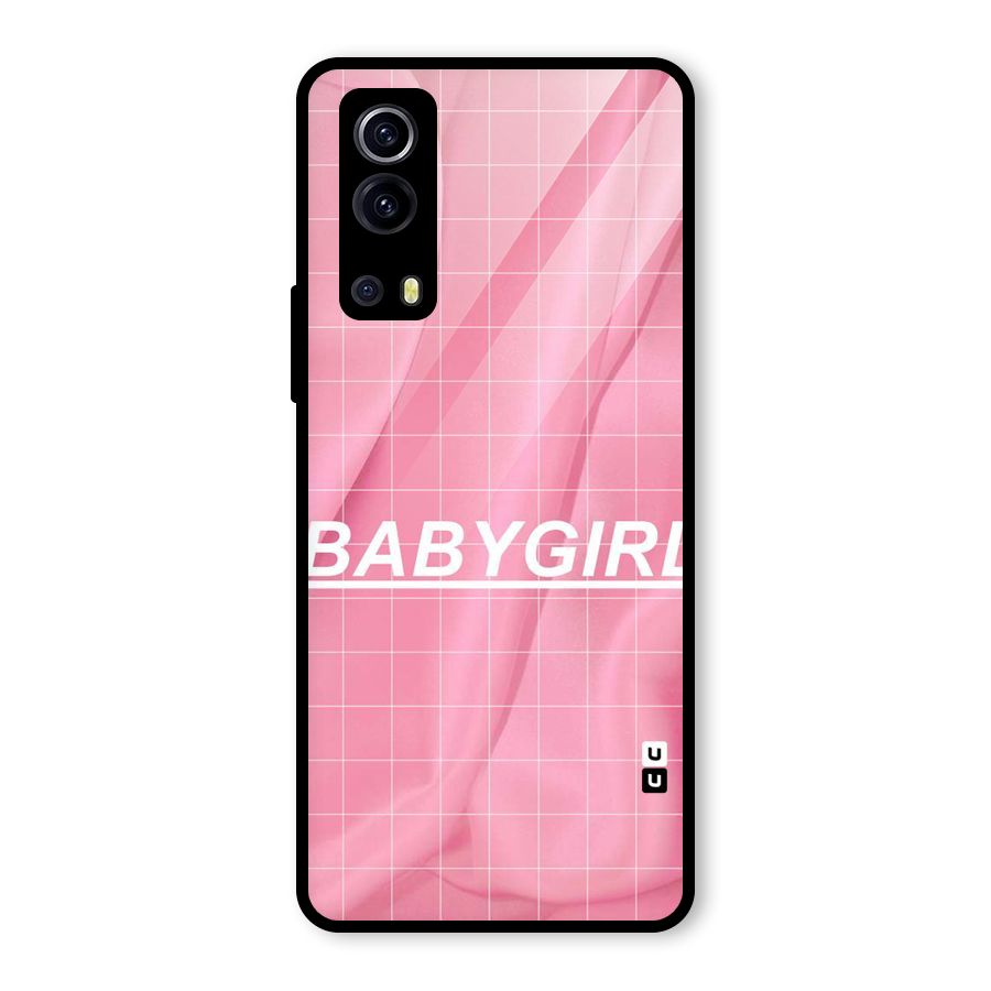 Baby Girl Check Glass Back Case for Vivo iQOO Z3