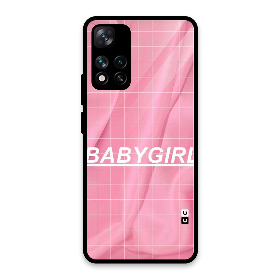Baby Girl Check Glass Back Case for Xiaomi 11i HyperCharge 5G