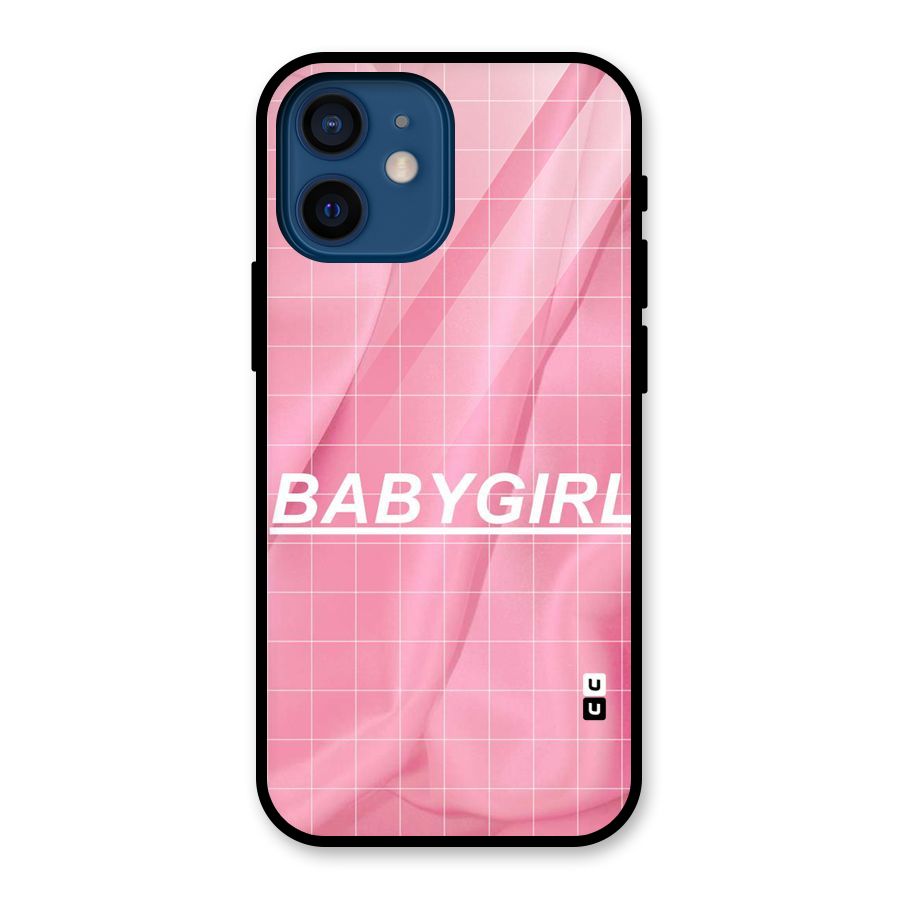 Baby Girl Check Glass Back Case for iPhone 12 Mini