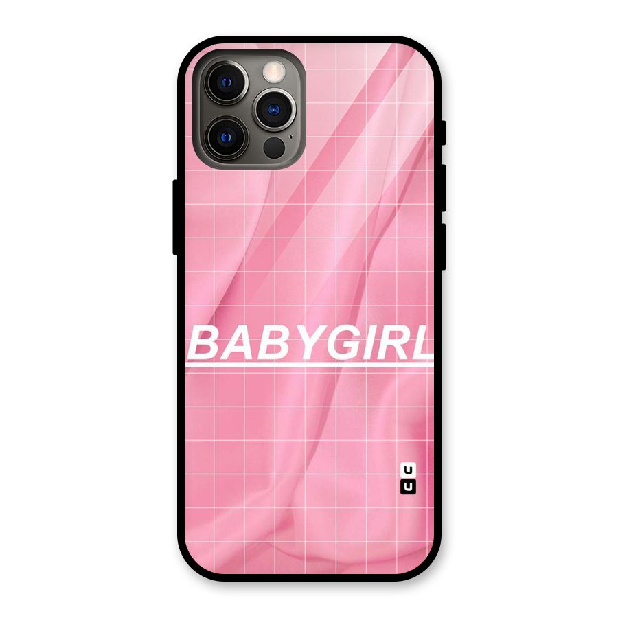 Baby Girl Check Glass Back Case for iPhone 12 Pro