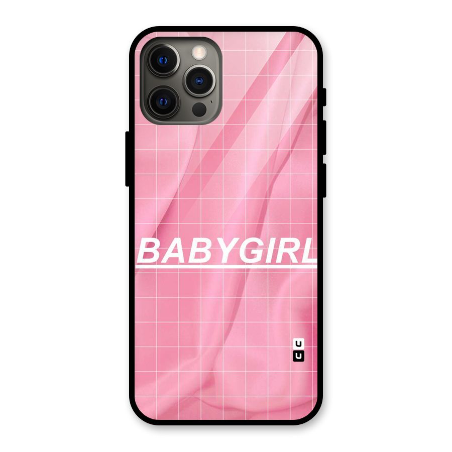 Baby Girl Check Glass Back Case for iPhone 12 Pro Max