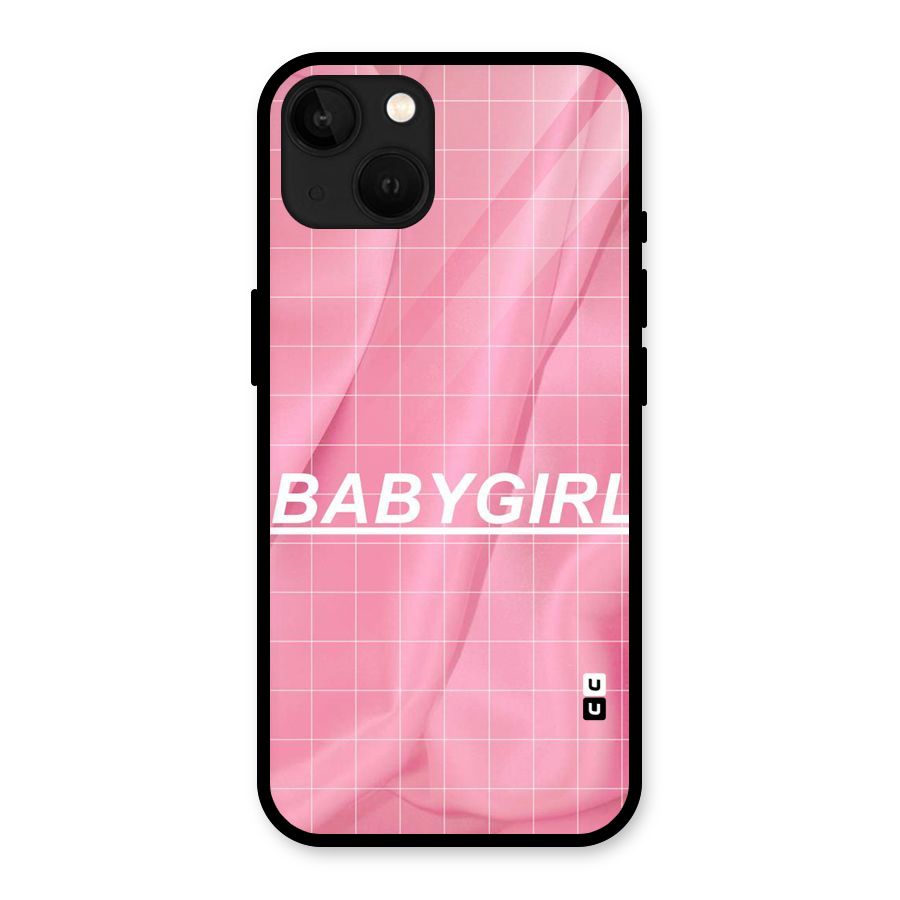Baby Girl Check Glass Back Case for iPhone 13
