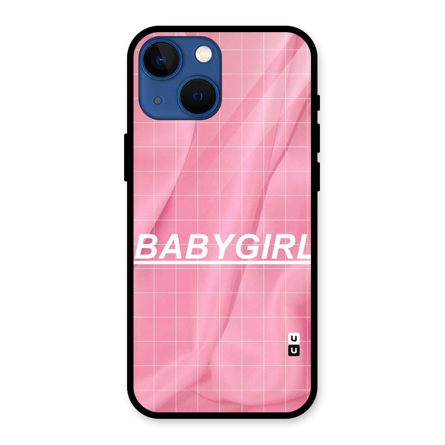 Baby Girl Check Glass Back Case for iPhone 13 Mini