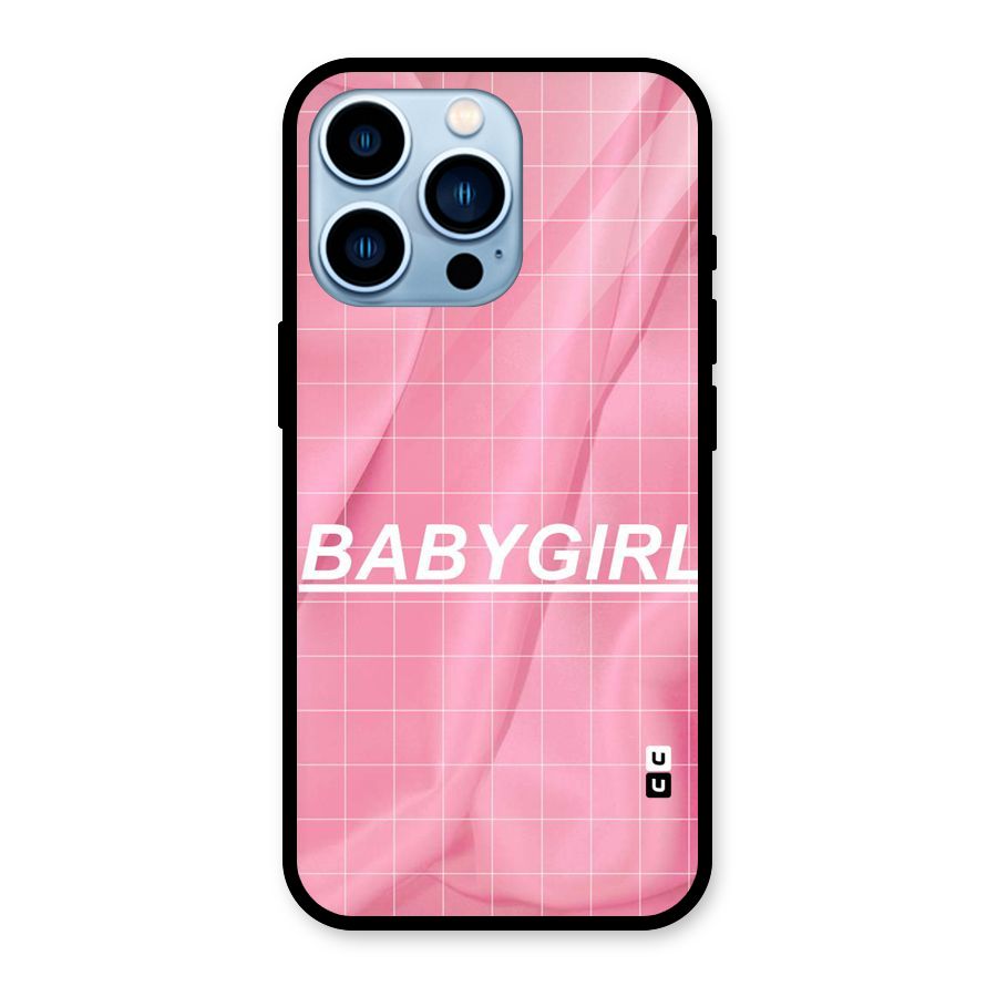 Baby Girl Check Glass Back Case for iPhone 13 Pro
