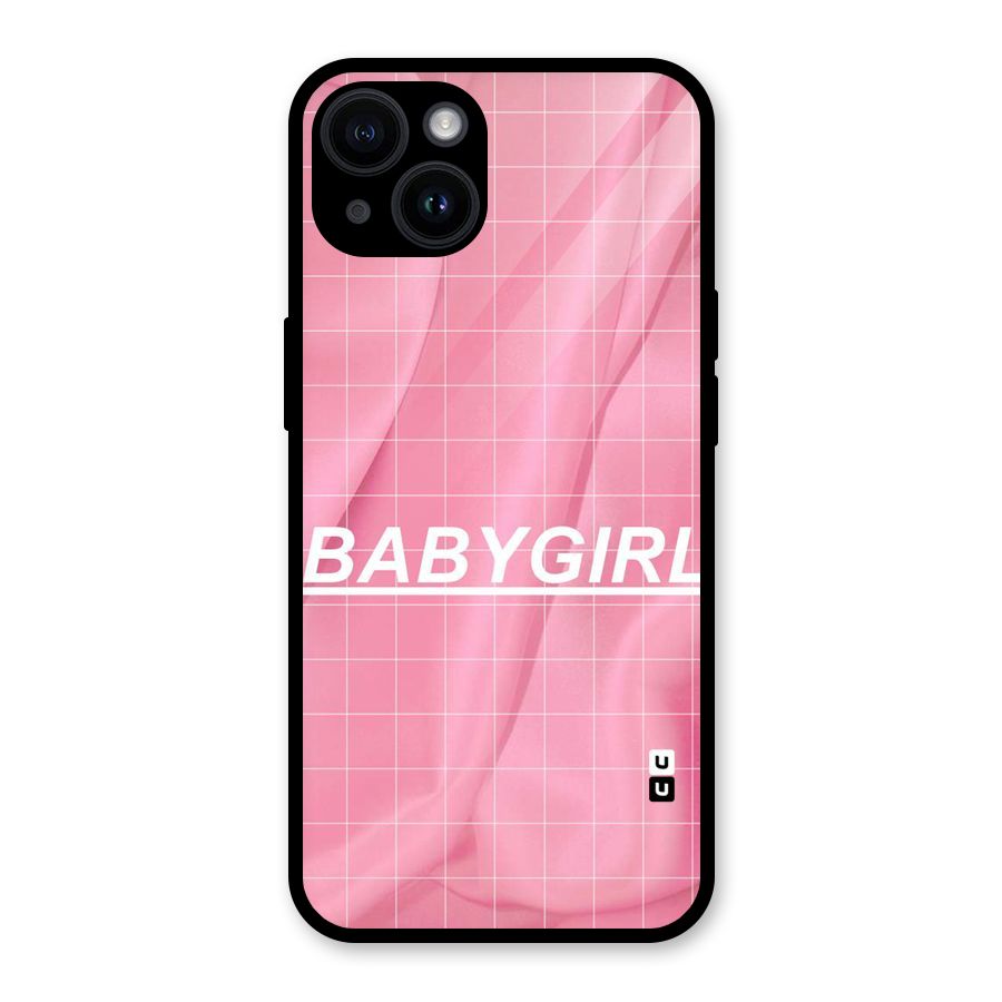 Baby Girl Check Glass Back Case for iPhone 14