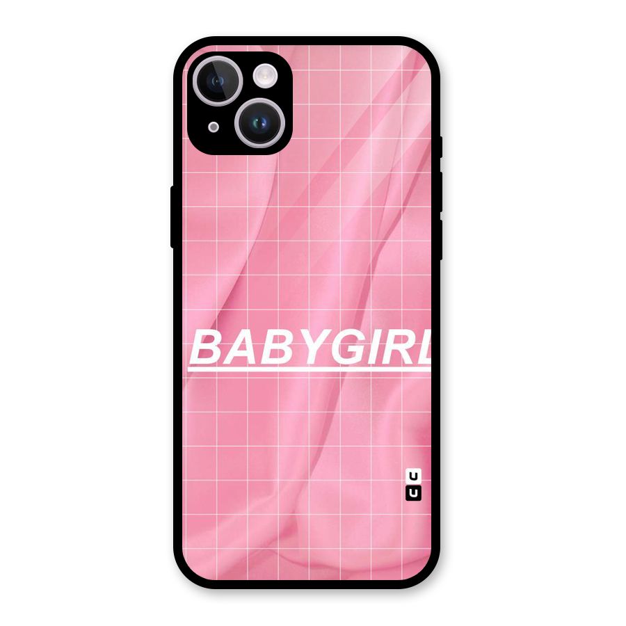Baby Girl Check Glass Back Case for iPhone 14 Plus