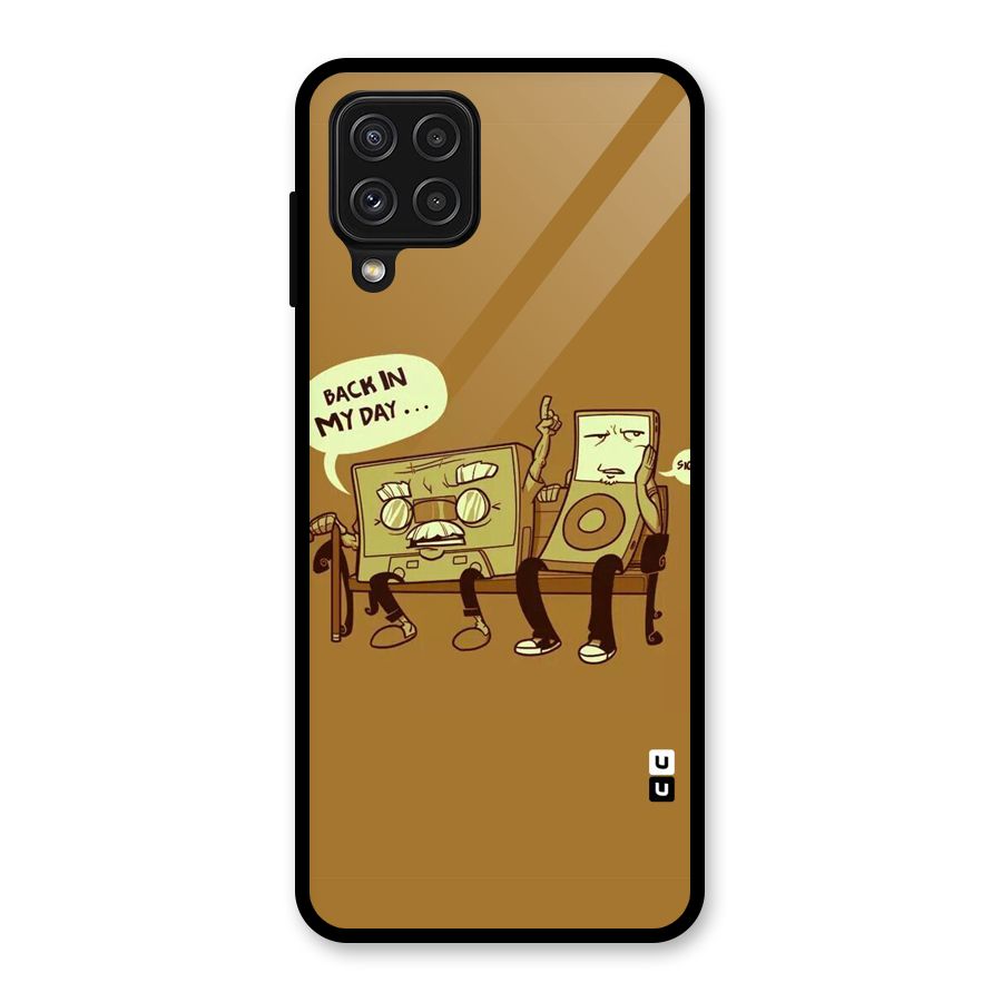 Back In Day Casette Glass Back Case for Galaxy A22 4G