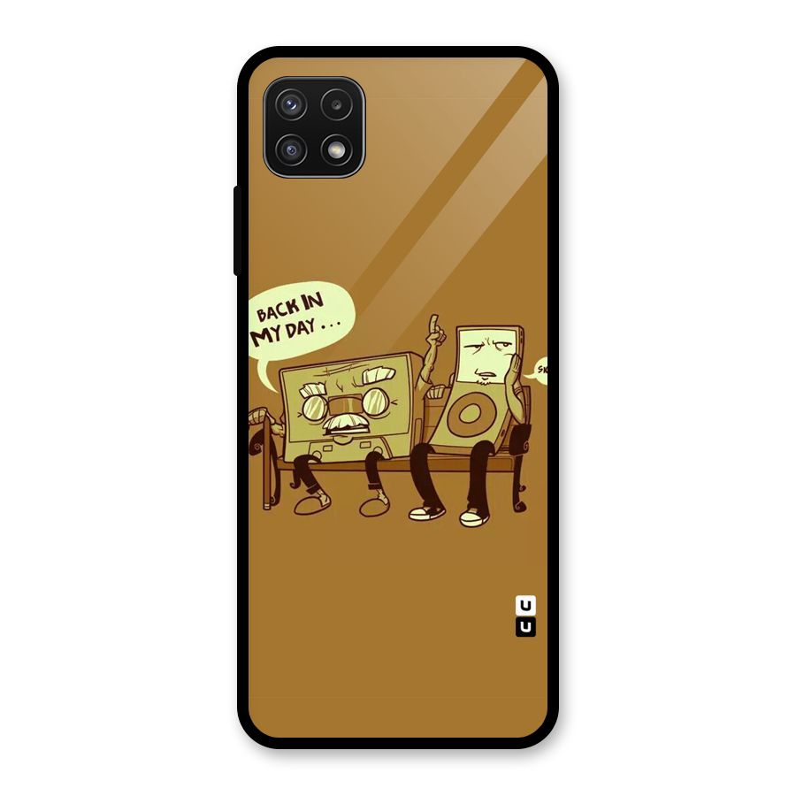 Back In Day Casette Glass Back Case for Galaxy A22 5G