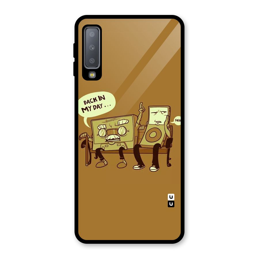 Back In Day Casette Glass Back Case for Galaxy A7 (2018)
