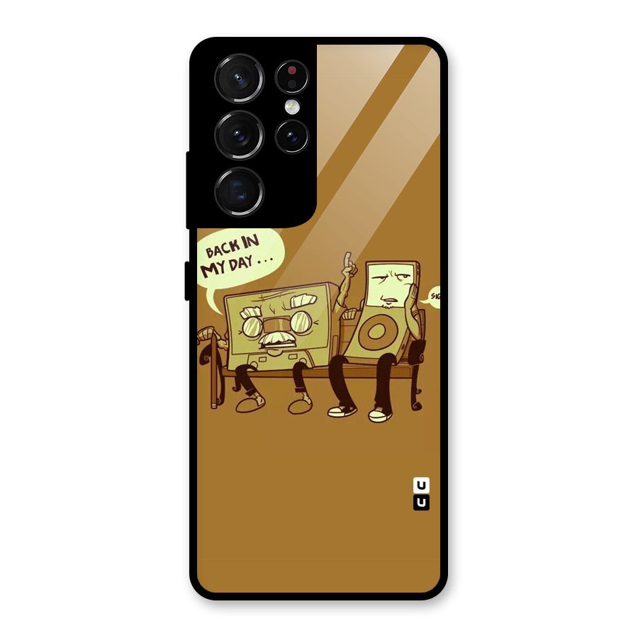 Back In Day Casette Glass Back Case for Galaxy S21 Ultra 5G