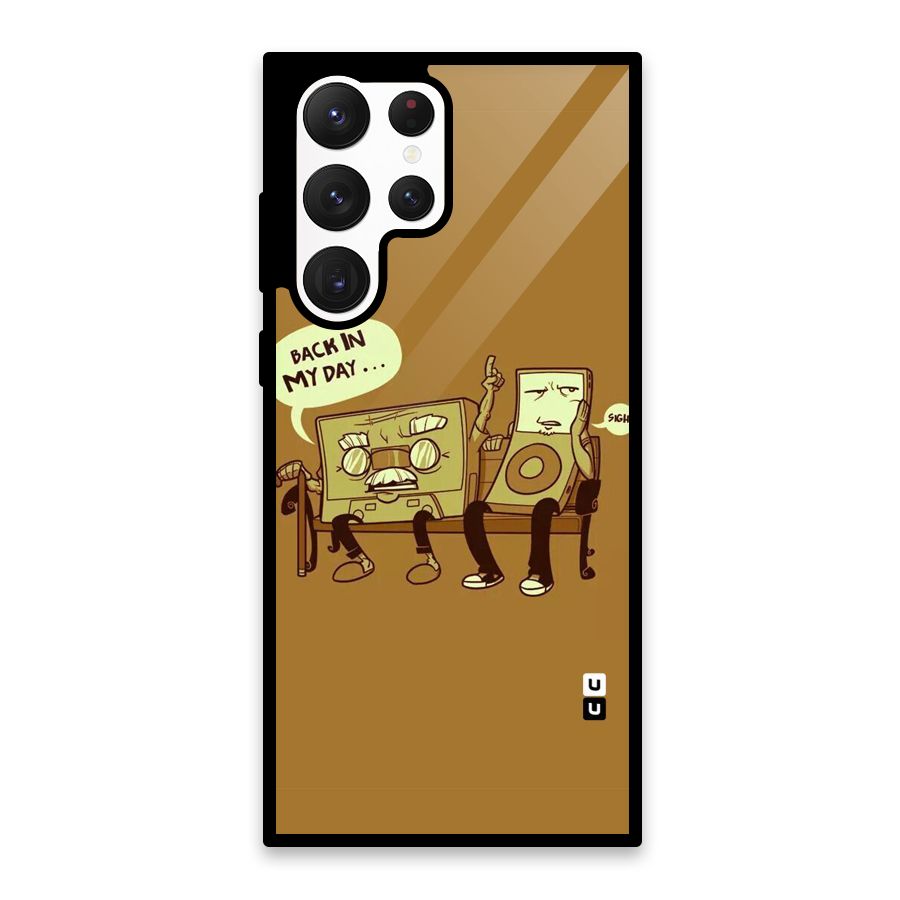 Back In Day Casette Glass Back Case for Galaxy S22 Ultra 5G