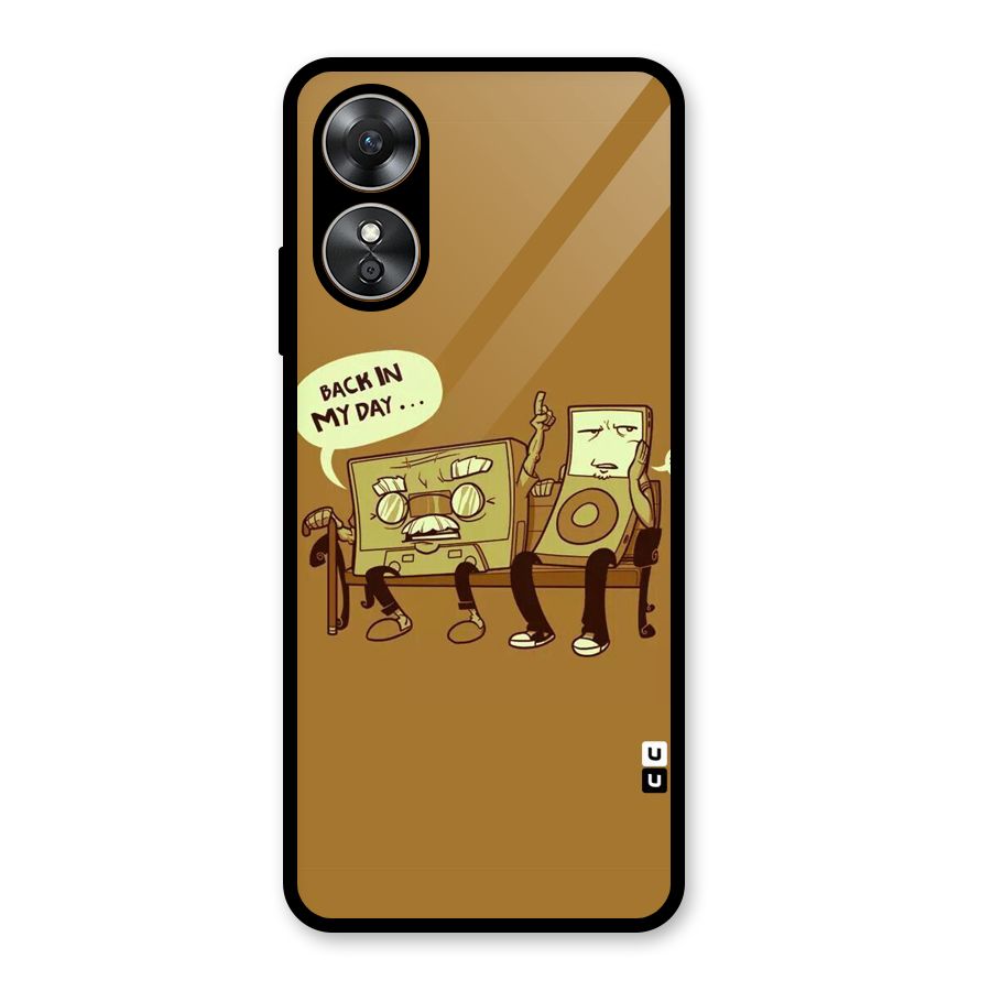 Back In Day Casette Glass Back Case for Oppo A17